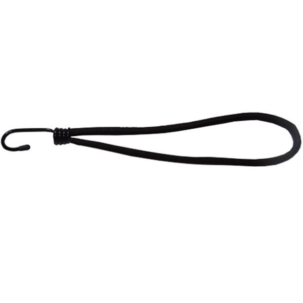 Elastisk lina svart med krok - 25cm